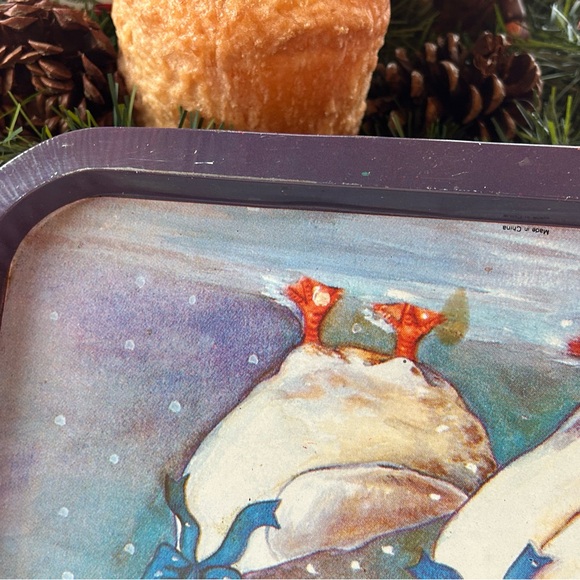 Vintage Winter Geese Tray and Shakers Set - Picture 12 of 13
